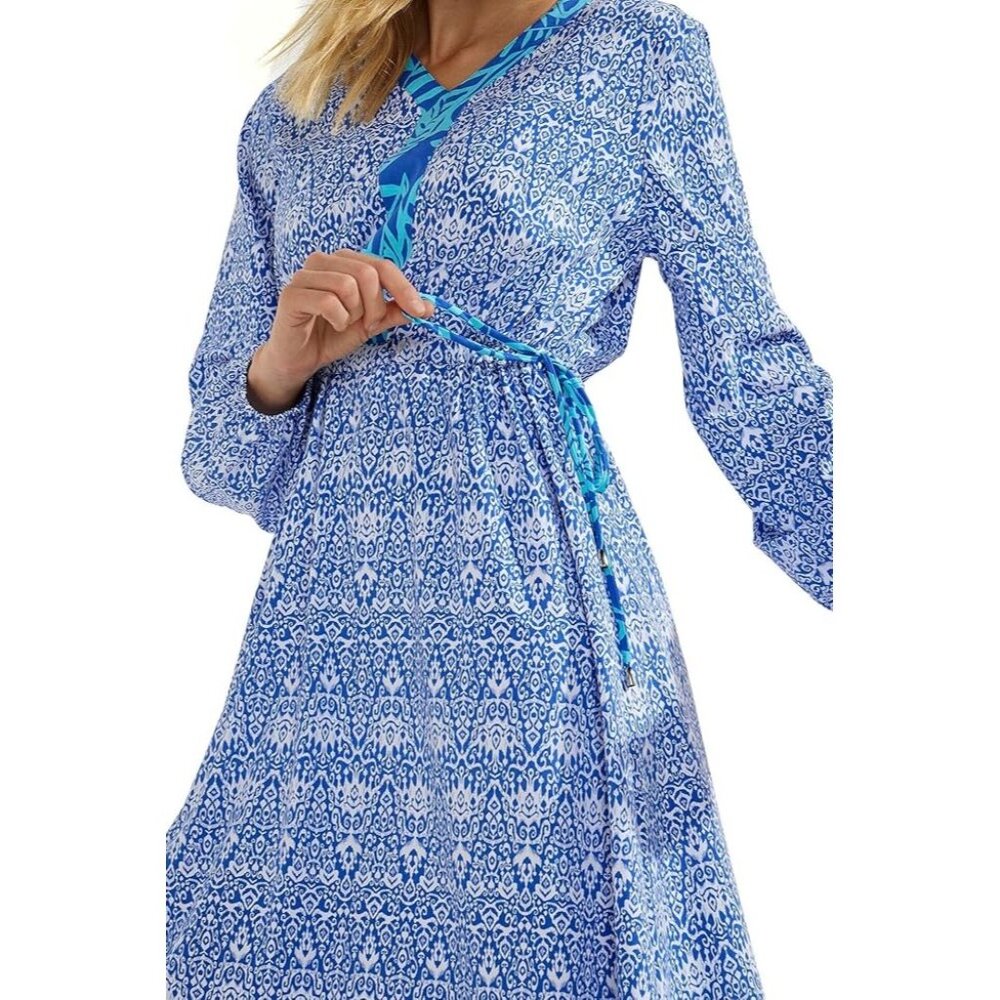 Coolibar Blue Patterned Maxi Dress